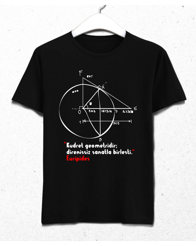Geometri Erkek Siyah Tişört - basmatik.com