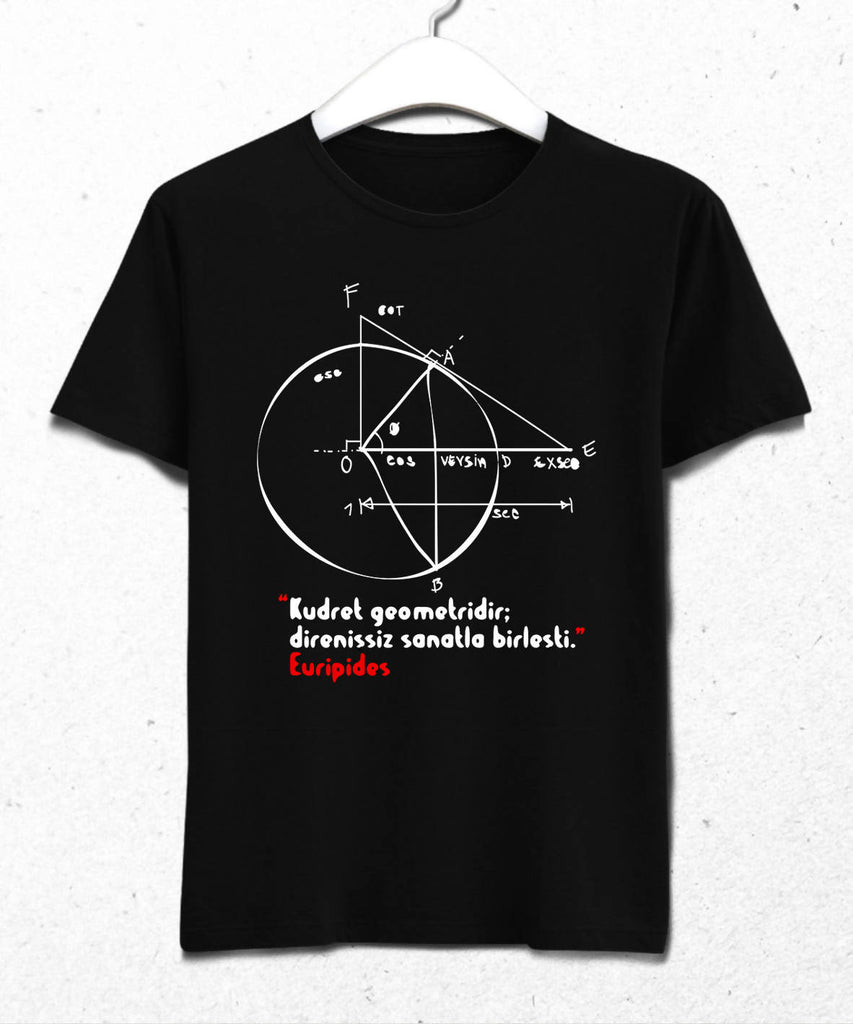 Geometri Erkek Siyah Tişört - basmatik.com