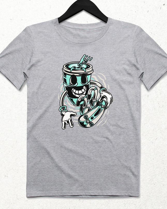 Coffee Surf Gri Erkek Tişört - basmatik.com