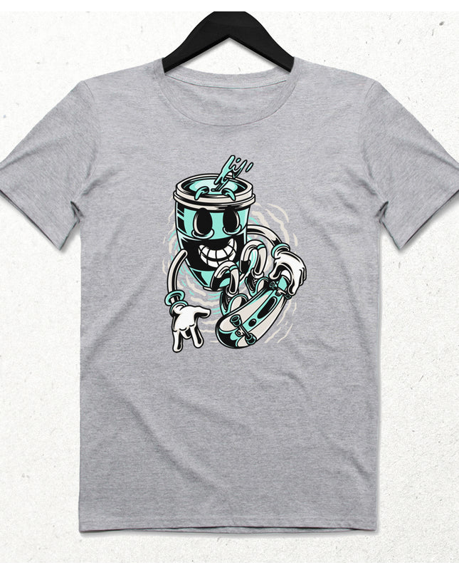 Coffee Surf Gri Erkek Tişört - basmatik.com