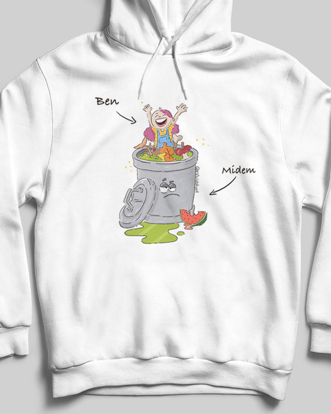 Çöp Beyaz Kapşonlu - basmatik.com