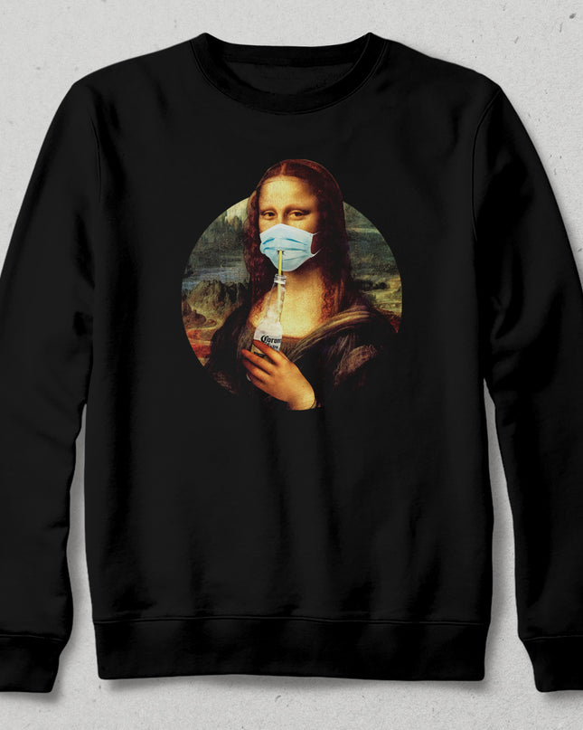 Corona Lisa Siyah Sweatshirt - basmatik.com