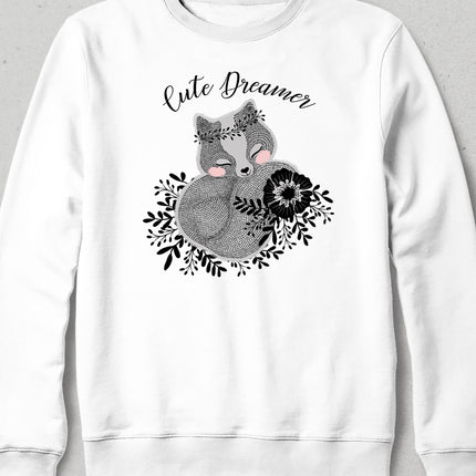cute dreamer beyaz sweatshirt - basmatik.com