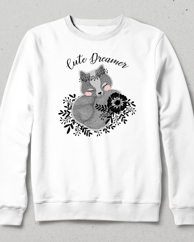 cute dreamer beyaz sweatshirt - basmatik.com