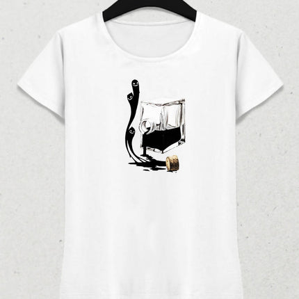 Ink Ghost Kadın Tişört - basmatik.com
