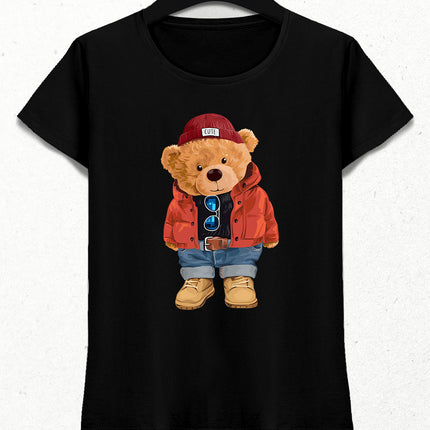 Sevimli Ayıcık Siyah Tshirt - basmatik.com