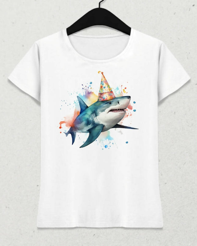 Doğum Günü Köpek Balığı T-shirt - basmatik.com