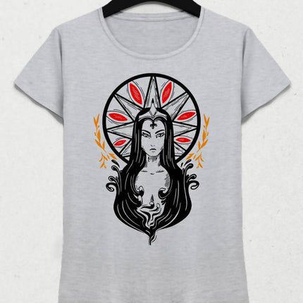 Queen Dark Kadın Gri Tişört - basmatik.com