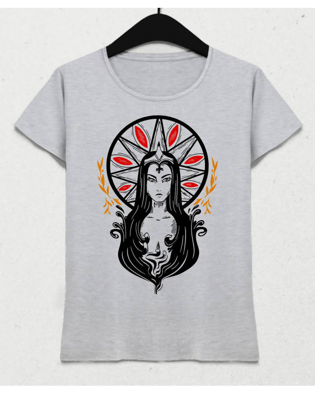 Queen Dark Kadın Gri Tişört - basmatik.com