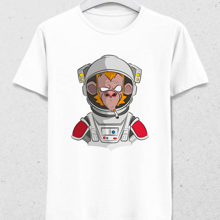 ASTRONAUUT MONKEY WHITE MEN'S T-SHIRT