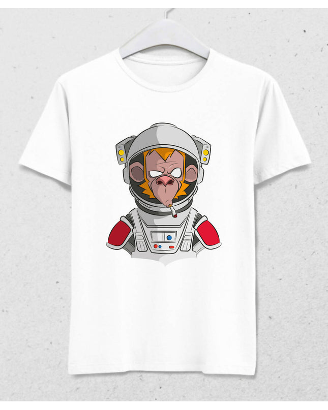 ASTRONAUUT MONKEY WHITE MEN'S T-SHIRT