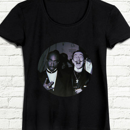Dali v 2pac Siyah Tişört - basmatik.com