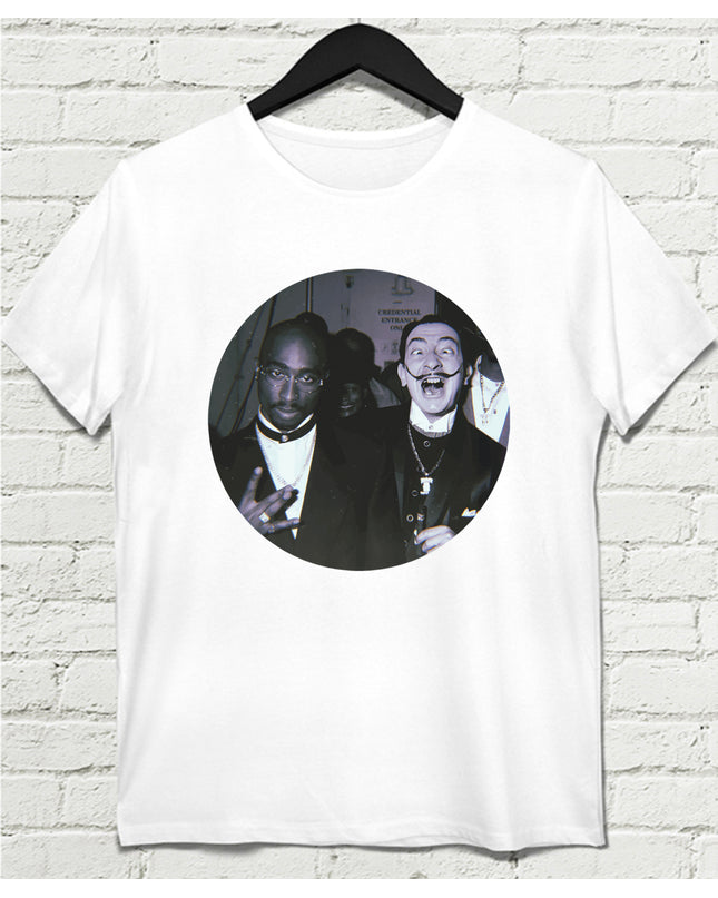 Dali ve 2Pac Beyaz Tişört - basmatik.com