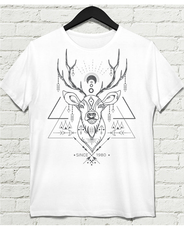 Deer camp beyaz Erkek tişört - basmatik.com