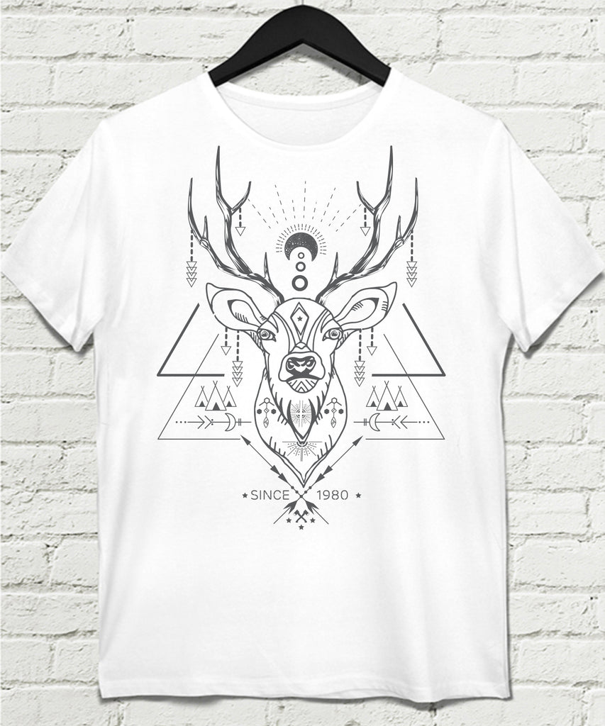 Deer camp beyaz Erkek tişört - basmatik.com