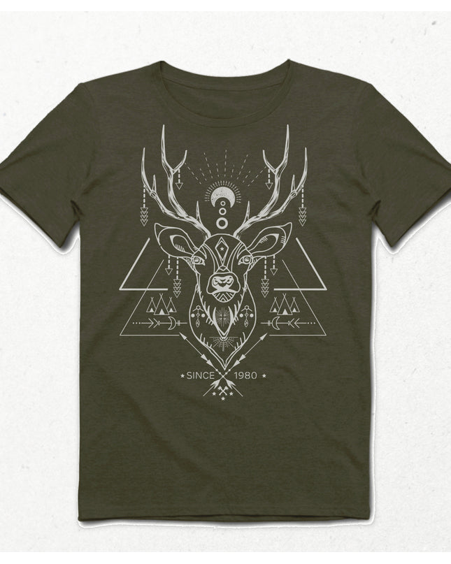 Deer camp haki Erkek tişört - basmatik.com