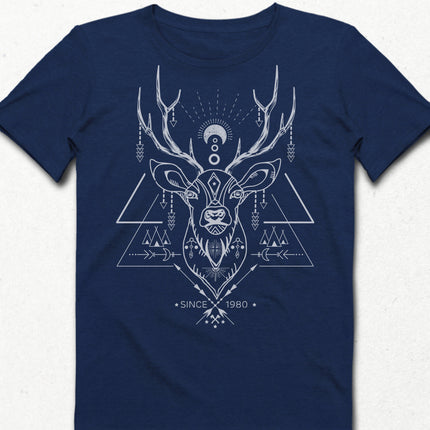Deer camp indigo Erkek tişört - basmatik.com