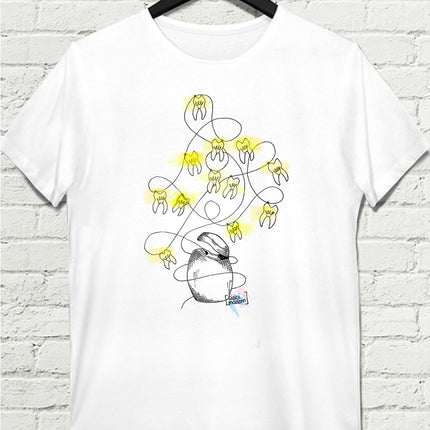 Dental Floss Beyaz Tişört - basmatik.com