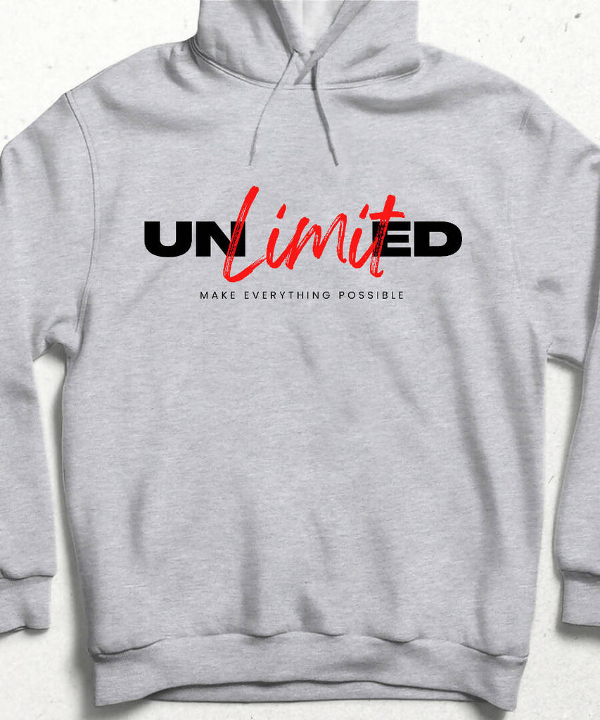 Gri | Unlimited | Unisex Kapşonlu