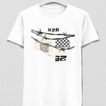 Dikenli Teller Beyaz Tişört - basmatik.com