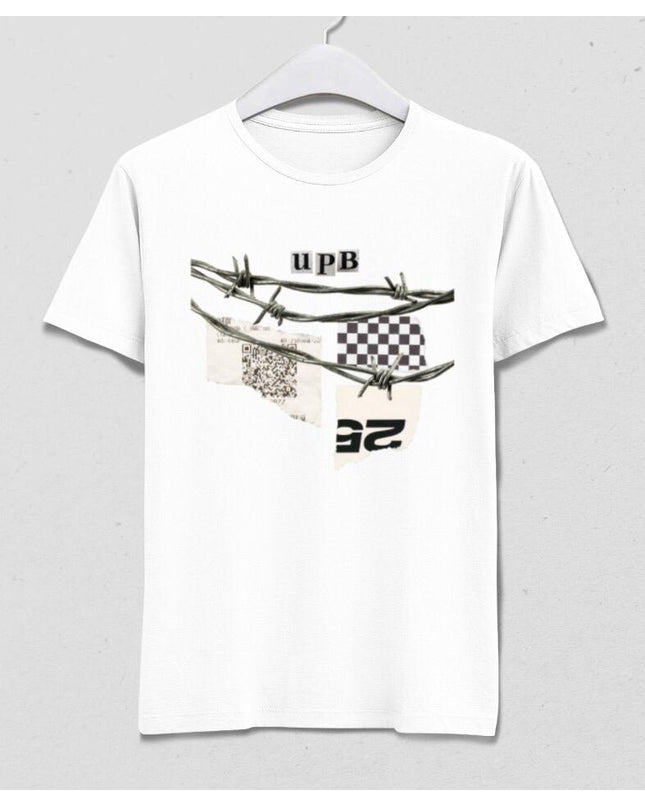 Dikenli Teller Beyaz Tişört - basmatik.com