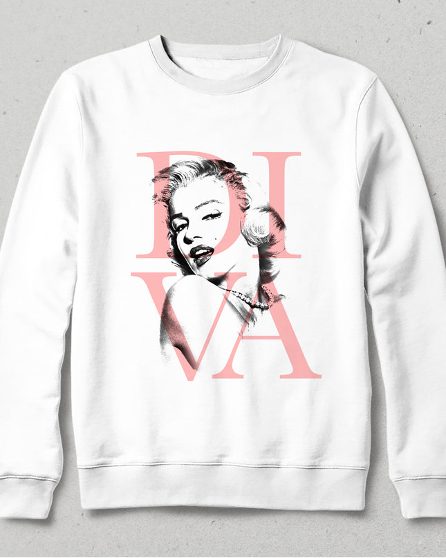 Diva beyaz sweatshirt - basmatik.com