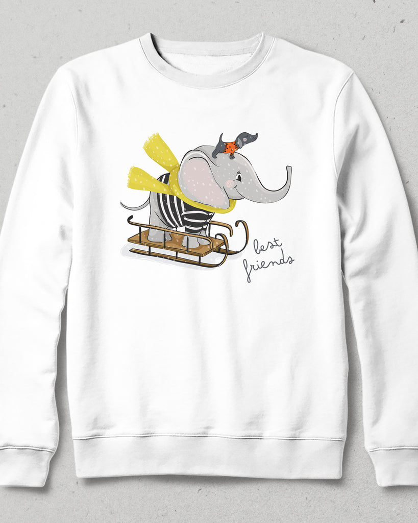 best friends beyaz sweatshirt - basmatik.com