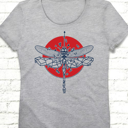 DragonFLY Gri Kadın T-shirt - basmatik.com
