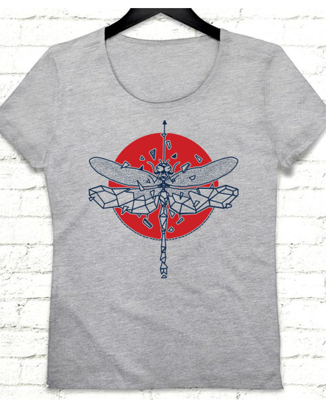 DragonFLY Gri Kadın T-shirt - basmatik.com