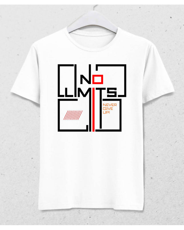 No Limits Erkek Beyaz Tişört - basmatik.com