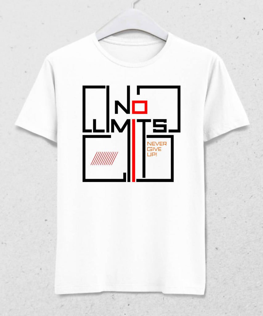 No Limits Erkek Beyaz Tişört - basmatik.com