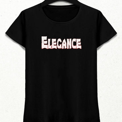 elegance graffiti kadın siyah tshirt