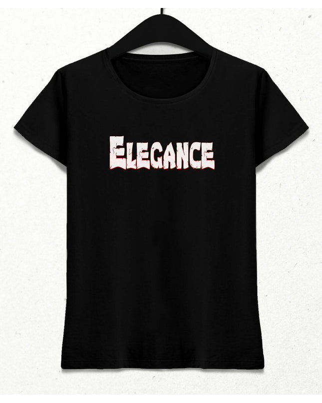 elegance graffiti kadın siyah tshirt