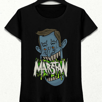 Marstan Canavar Tişört - Kadın (Beyaz - Siyah)