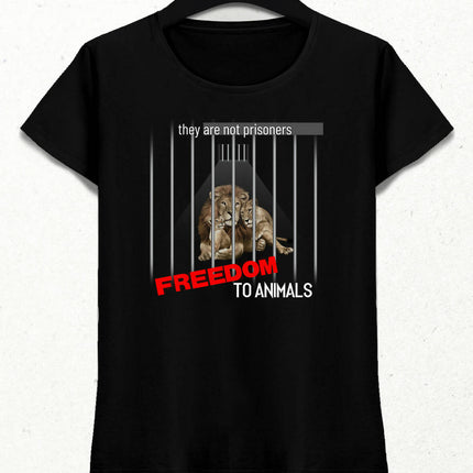Freedom To Animals Kadın Tişört - basmatik.com