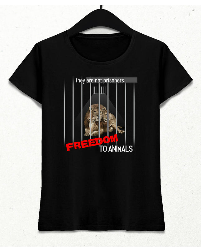 Freedom To Animals Kadın Tişört - basmatik.com
