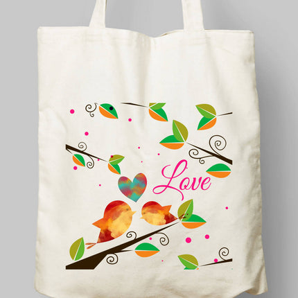 Aşk Temalı Bez Çanta - basmatik.com