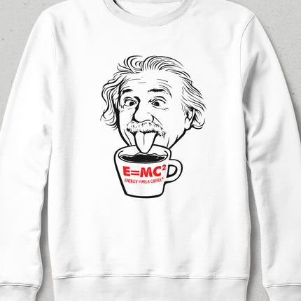 einstein coffee beyaz sweatshirt - basmatik.com