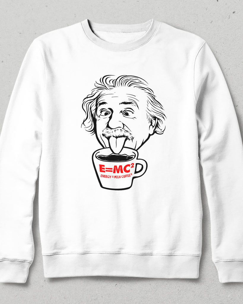 einstein coffee beyaz sweatshirt - basmatik.com
