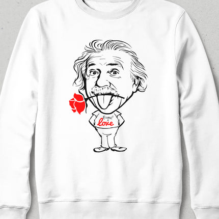 einstein love beyaz sweatshirt - basmatik.com