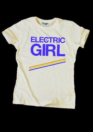 electric girl bej t-shirt - basmatik.com