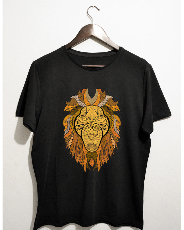 Ornate Lion - siyah t-shirt - basmatik.com