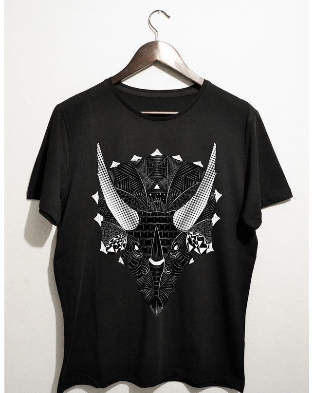 Triceratops - siyah t-shirt - basmatik.com