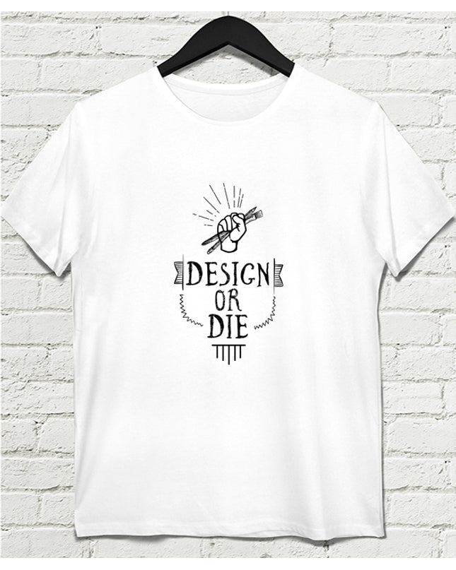 Design Or Die Erkek Beyaz tshirt - basmatik.com