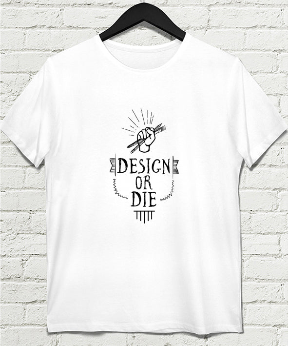 Design Or Die Erkek Beyaz tshirt - basmatik.com