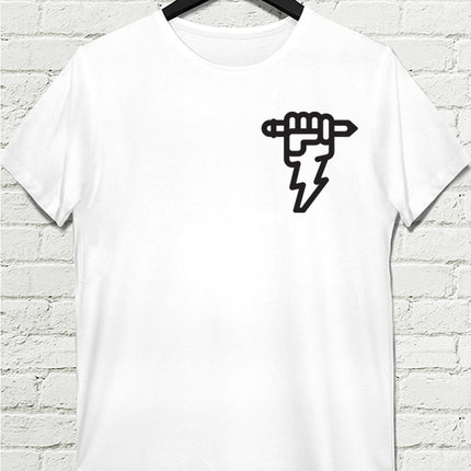 Power Pen Erkek Beyaz tshirt - basmatik.com