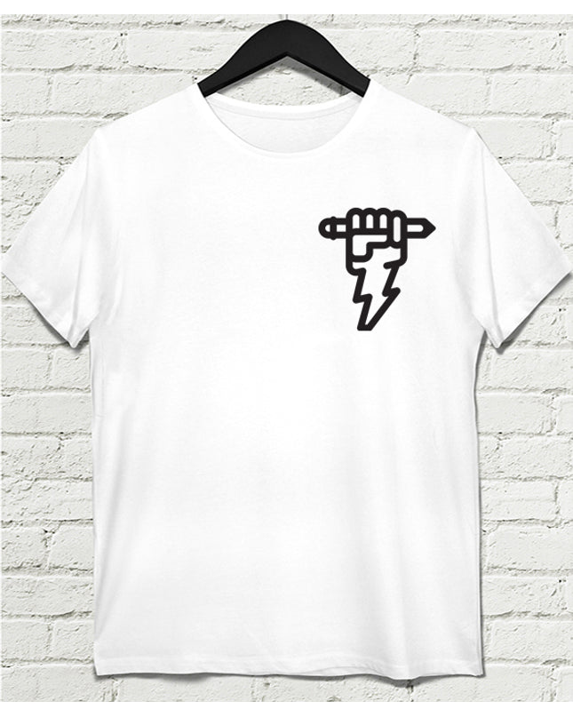 Power Pen Erkek Beyaz tshirt - basmatik.com