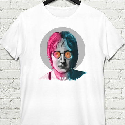 John Lennon Beyaz Tişört - basmatik.com