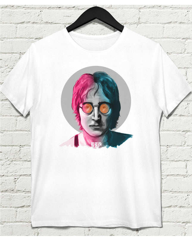 John Lennon Beyaz Tişört - basmatik.com