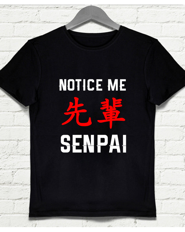 Notice Me Senpai Siyah Erkek Tshirt - basmatik.com